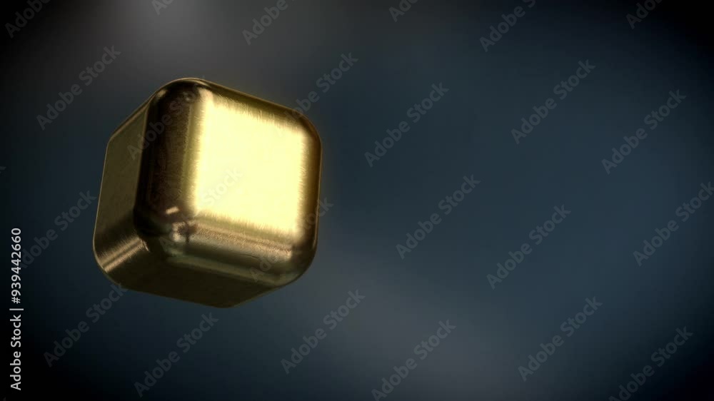 Rotation of the golden cube in space in a seamless loop. Rotation of the golden cube in space in a seamless loop.