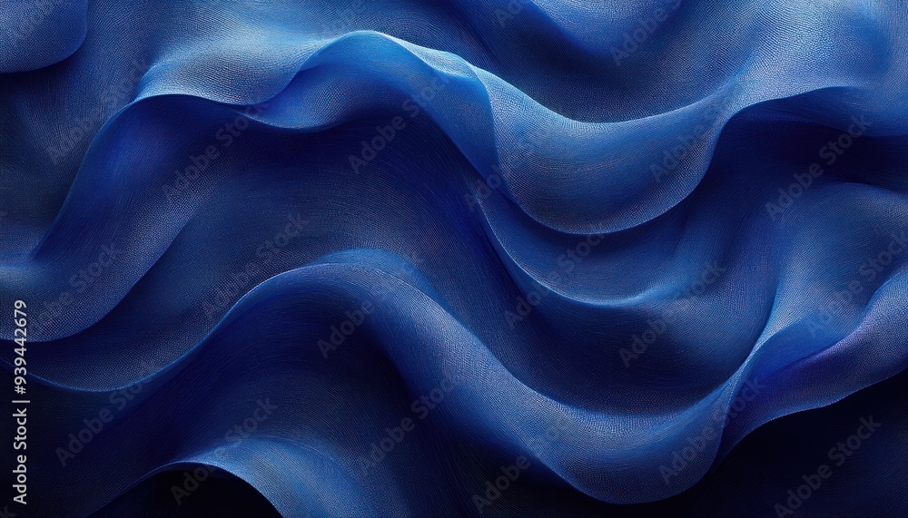 Obraz premium Abstract Blue Fabric Waves