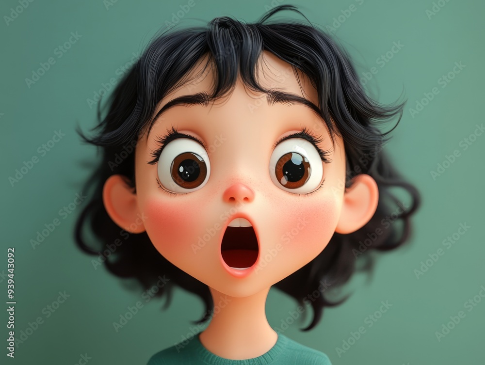 Surprised Animated Character Portrait Surprised Animated Character Portrait