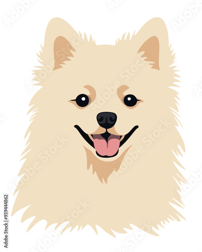 Cute spitz dog. Vector isolated illustration
