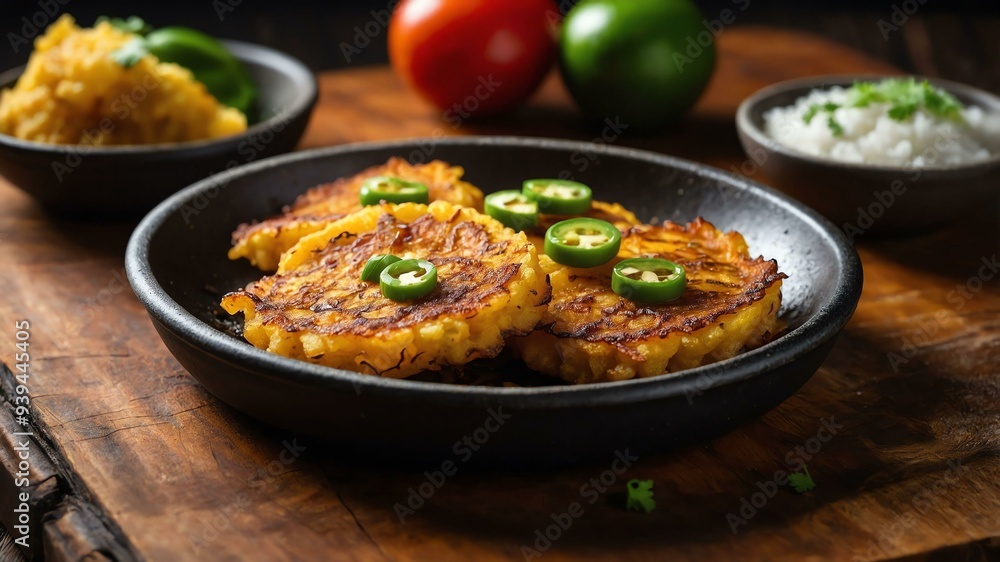 stock photography sizzling tostones prepared aesthetically with a background of wooden table stock photography sizzling tostones prepared aesthetically with a background of wooden table