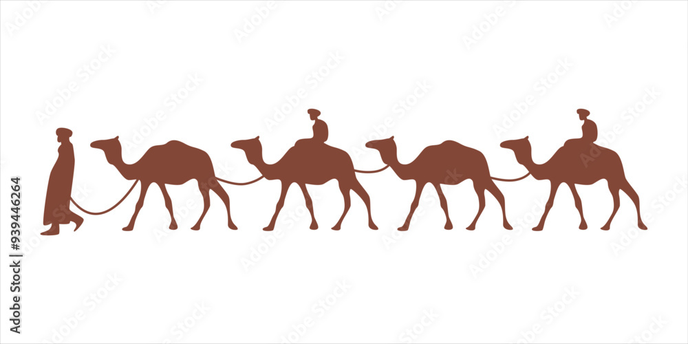 Fototapeta premium Silhouette of a Camel Against a Desert Sunset