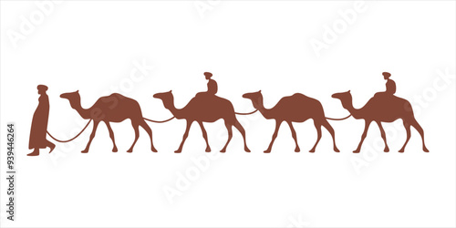 Silhouette of a Camel Against a Desert Sunset