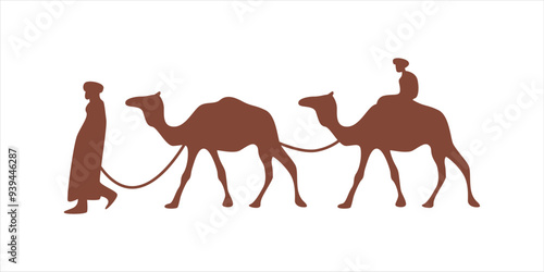 Silhouette of a Camel Against a Desert Sunset