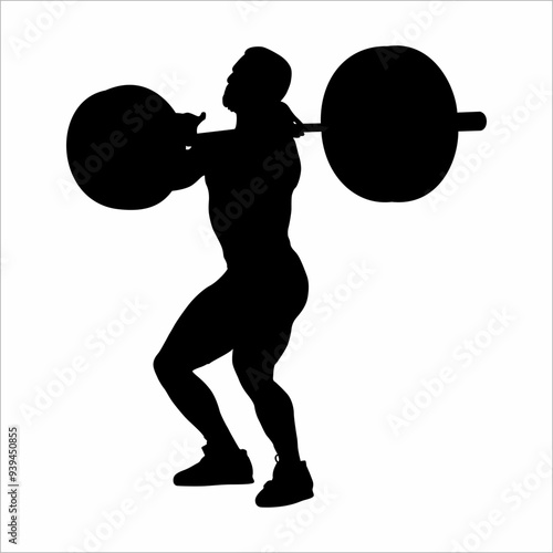 silhouette of a man lifting weights