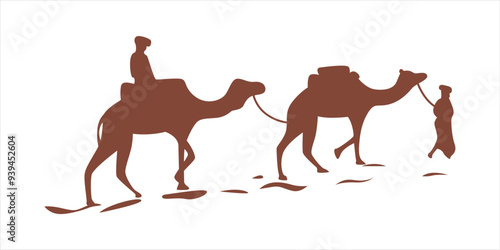 Silhouette of a Camel Against a Desert Sunset