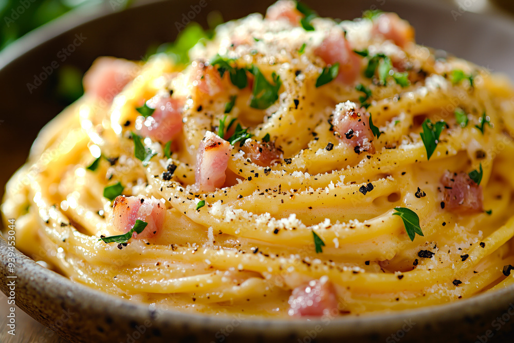 Spaghetti alla Gricia with guanciale and pecorino Spaghetti alla Gricia with guanciale and pecorino