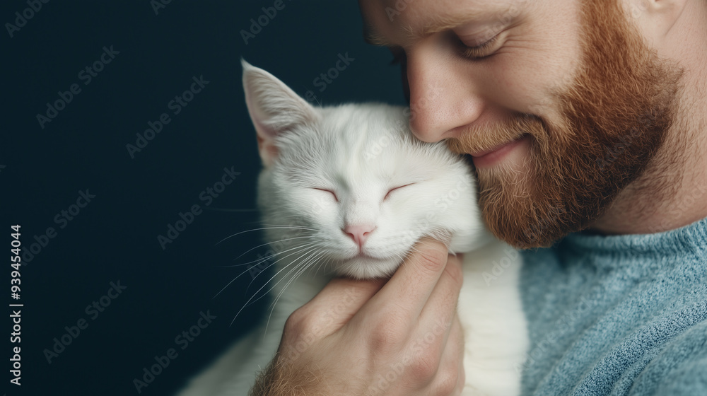 Tender Moment Between Owner and Cat Tender Moment Between Owner and Cat