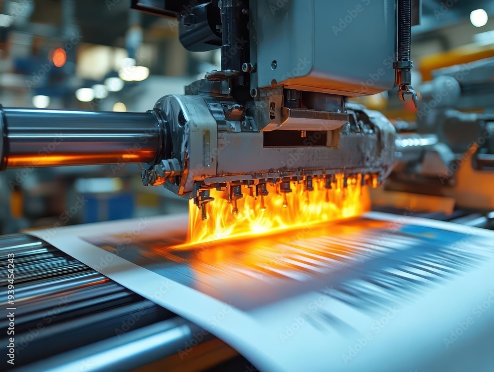 modern printing press in action with vibrant inks and precise machinery creating colorful publications modern printing press in action with vibrant inks and precise machinery creating colorful publications