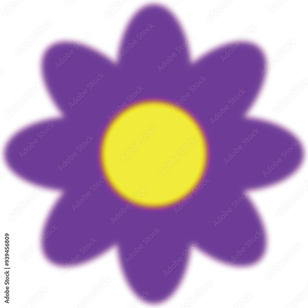 Y2K Blurred flower isolated illustration Y2K Blurred flower isolated illustration