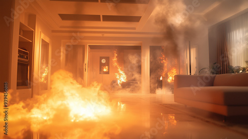 House Engulfed in Flames: Devastating House Fire
