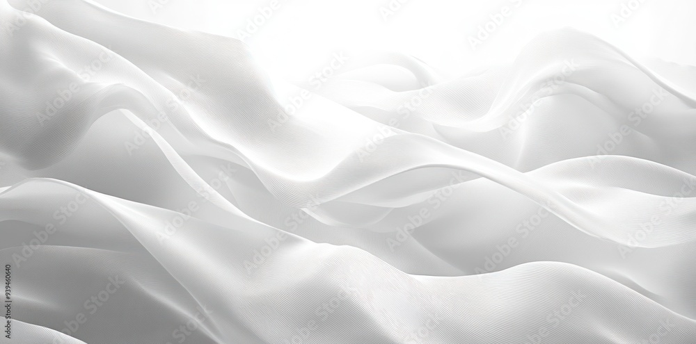 Abstract White Fabric with Wavy Lines and Ripples Abstract White Fabric with Wavy Lines and Ripples