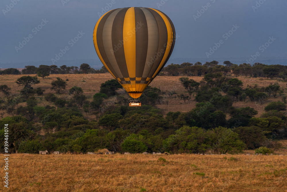 Naklejka premium Balloon Safari at Serengeti National Park, Tanzania