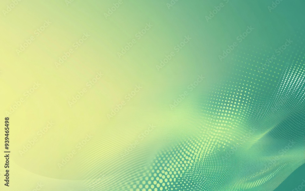 Obraz premium Abstract Green Gradient Background with Halftone Dots and Copy Space for Web Banner
