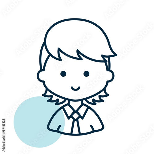 Man boy character face avatar vector icon