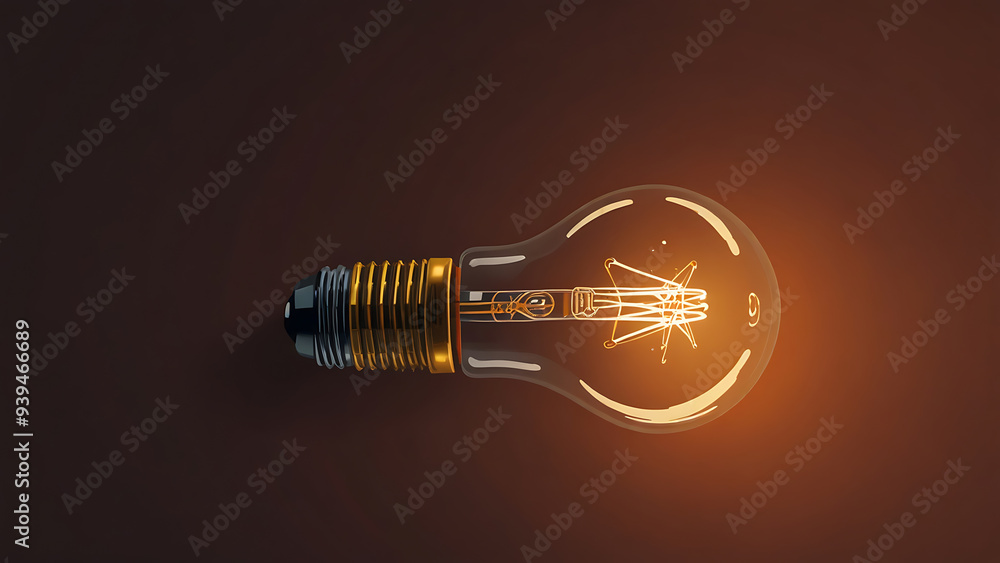 Illustration of a Lightbulb with Bright Idea Concept Illustration of a Lightbulb with Bright Idea Concept