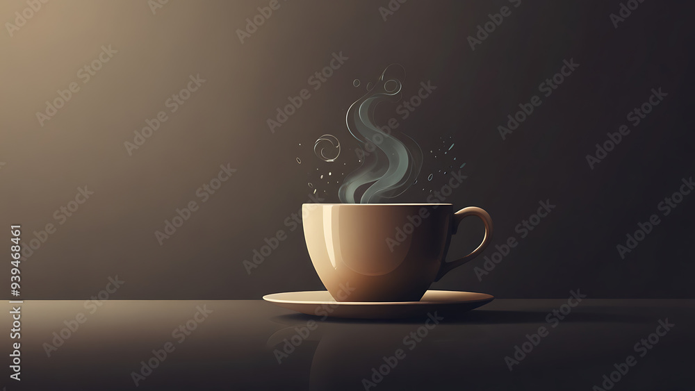 Coffee Cup in Minimalist Flat Design with Simple Shapes Coffee Cup in Minimalist Flat Design with Simple Shapes