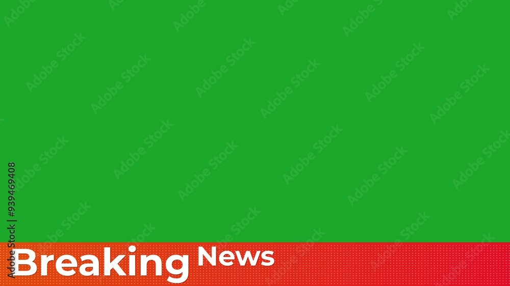 3D Breaking News rotating green screen chroma key, 4K animation clip ...