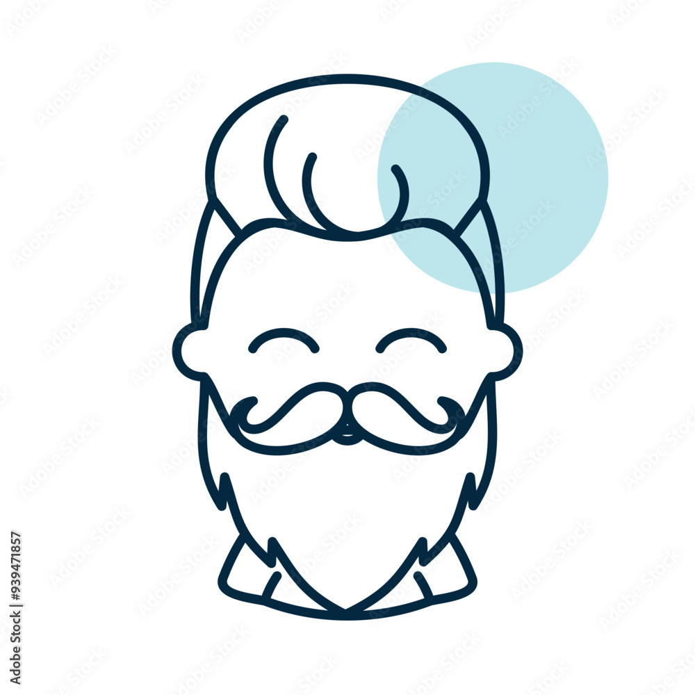 Bearded man's face vector icon. Hipster character Bearded man's face vector icon. Hipster character