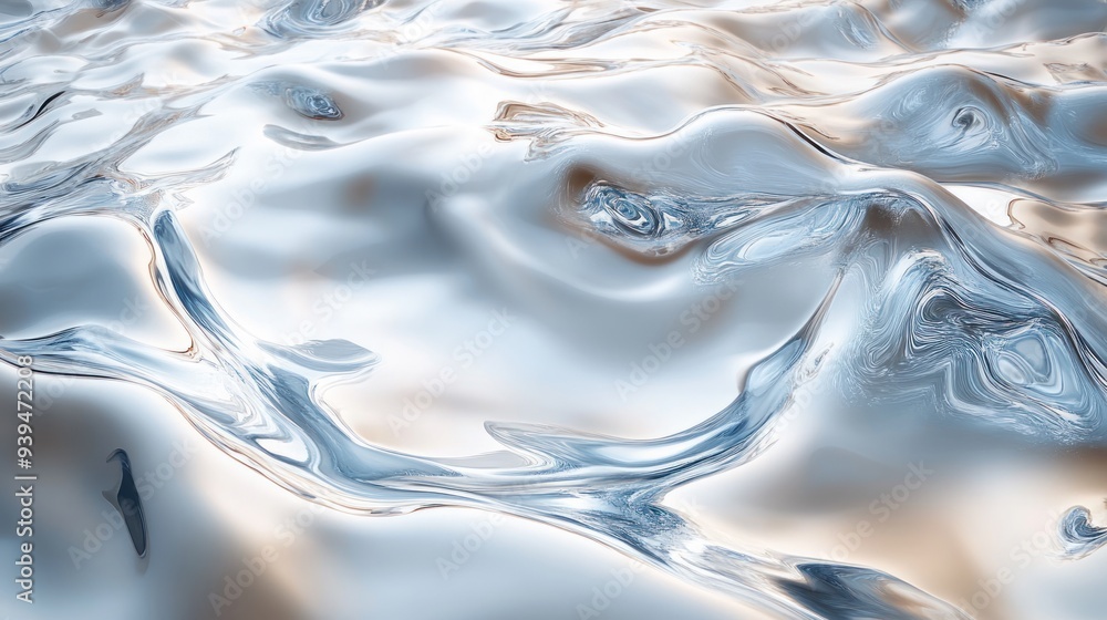 Abstract Liquid Metal Surface with Wavy Patterns Abstract Liquid Metal Surface with Wavy Patterns