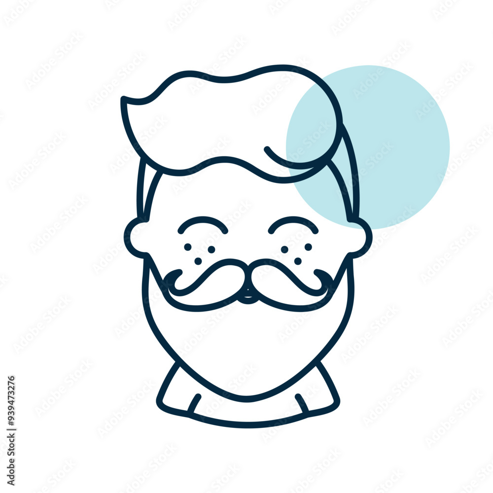Bearded man's face vector icon. Hipster character Bearded man's face vector icon. Hipster character