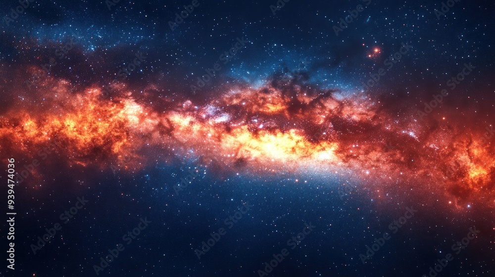 Milky Way Galaxy in Vibrant Colors Milky Way Galaxy in Vibrant Colors