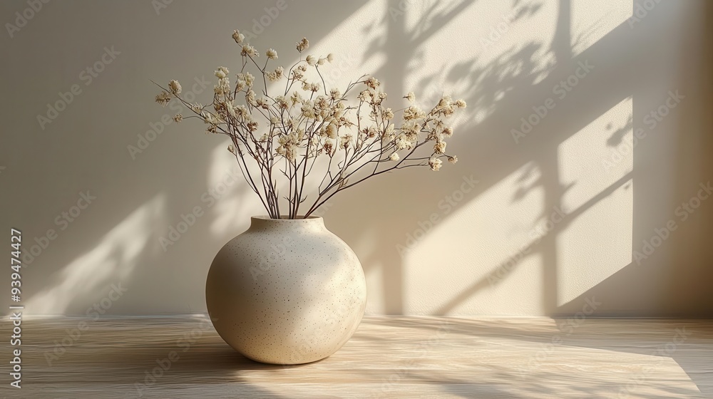zen botanica elegantly arranged dried flowers in a minimalist ceramic vase soft diffused light accentuates delicate textures against a serene beige backdrop evoking tranquil simplicity zen botanica elegantly arranged dried flowers in a minimalist ceramic vase soft diffused light accentuates delicate textures against a serene beige backdrop evoking tranquil simplicity