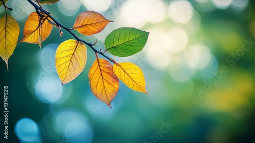 Green bokeh leaves