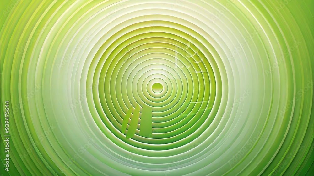 Fototapeta premium Green concentric circles abstract, layered radial pattern, modern geometric background