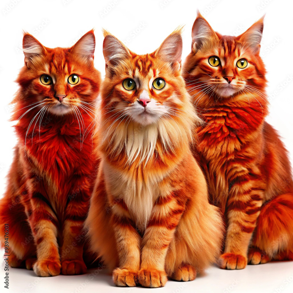 Cat with red fur isolated on white background as transparent PNG
Cat with red fur isolated on white background as transparent PNG