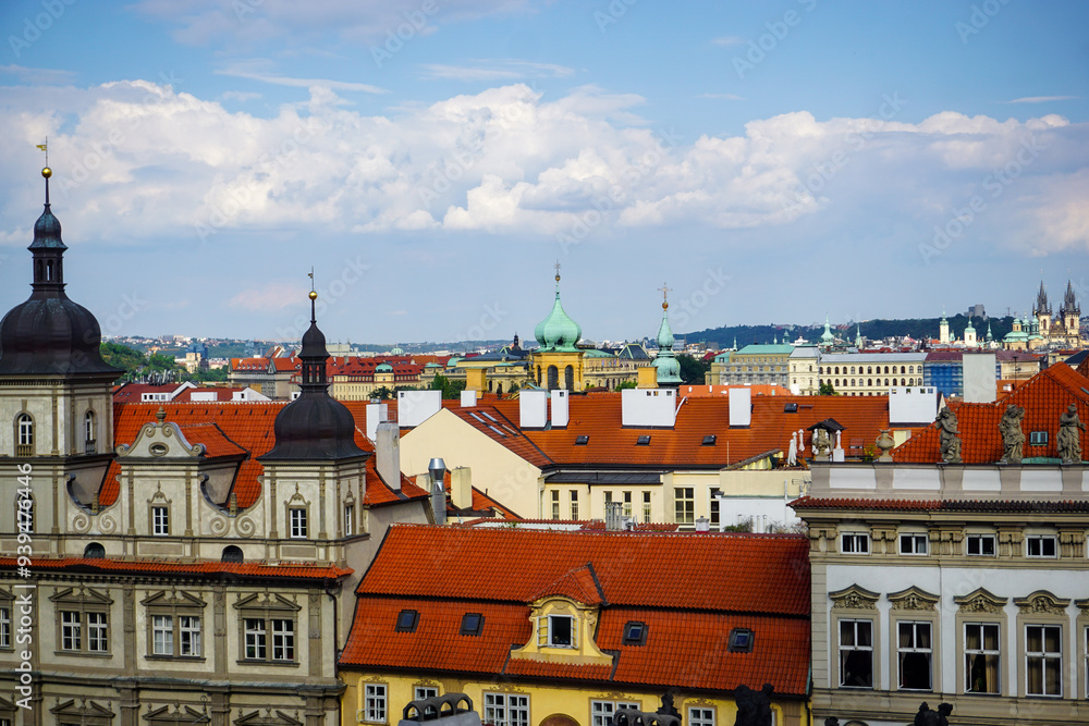 Fototapeta premium High angle view of townscape against sky