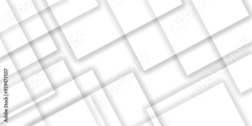 Abstract white and grey geometric overlapping square pattern background with shadow. paper texture design Abstract white background can use for design, background concept, vector illustration.	
