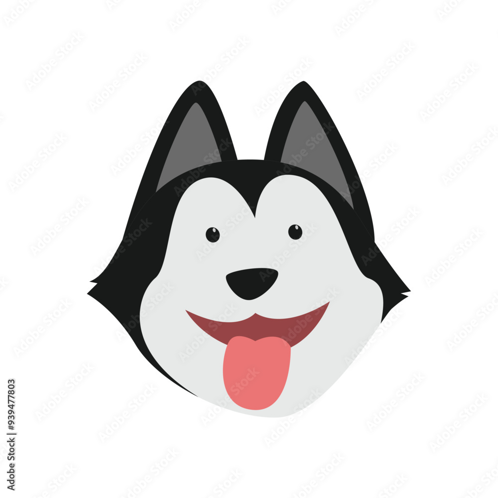 Charming Cartoon Dog Head Vector Illustration Charming Cartoon Dog Head Vector Illustration