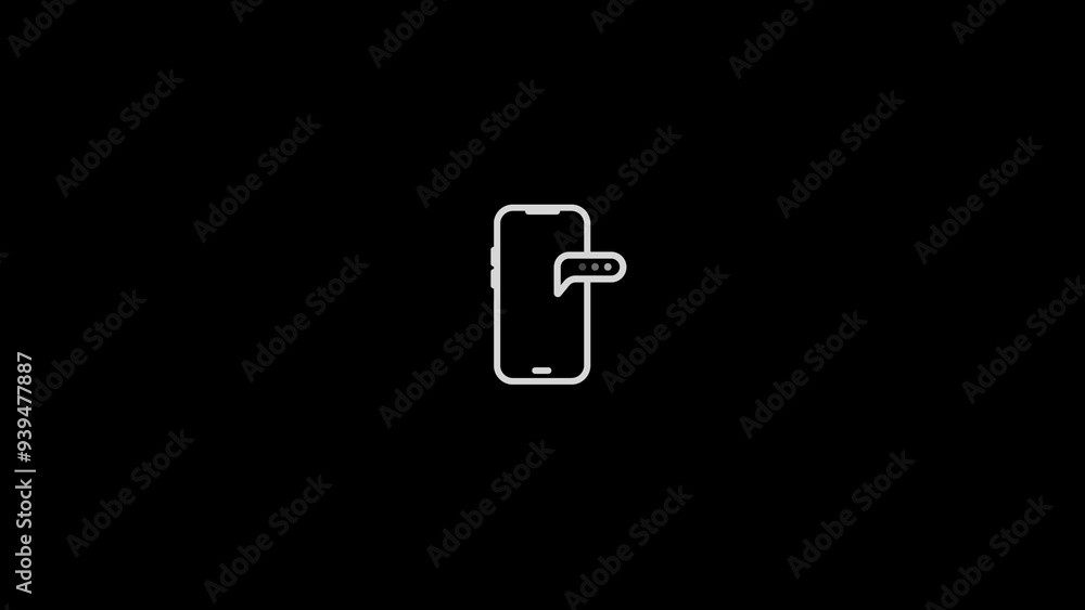 mobile chat thin line icon illustration mobile chat thin line icon illustration