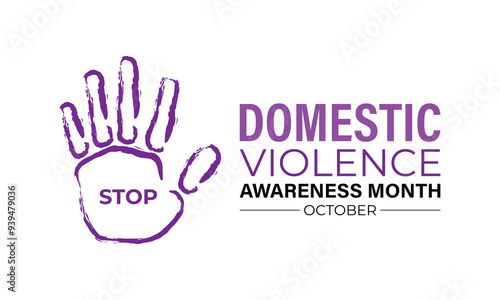 Domestic Violence Awareness Month. Banner poster, flyer and background design template. Vector illustration