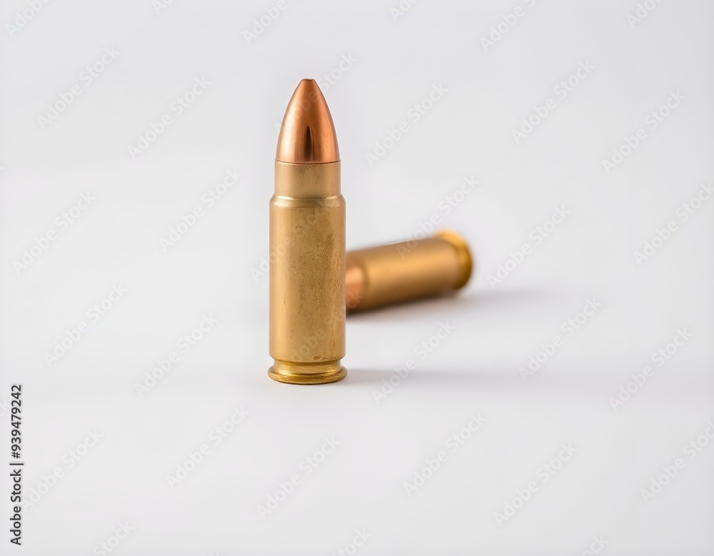 a copper bullet isolated against a pure white backdrop, focusing on the color variation and surface imperfections create with ai a copper bullet isolated against a pure white backdrop, focusing on the color variation and surface imperfections create with ai