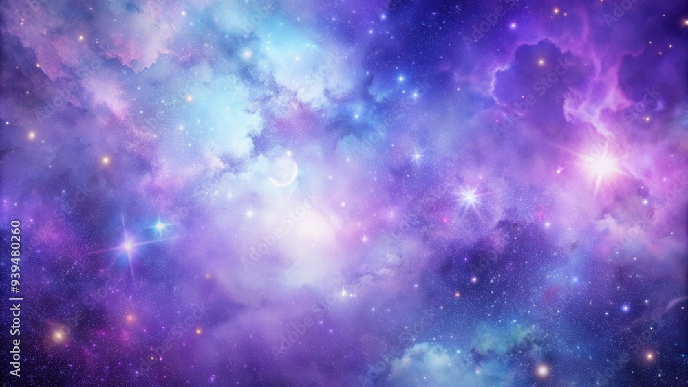 Fototapeta premium Abstract pastel purple galaxy nebula background, space, stars, universe, nebulae, cosmic, celestial, astronomy, fantasy
