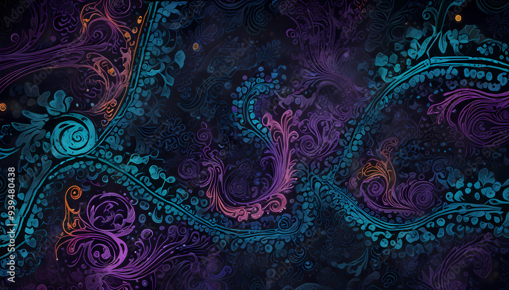 Neon fractal wallpaper with space Neon fractal wallpaper with space