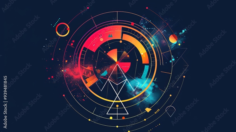 Abstract geometric background with vibrant colors and dynamic lines. Abstract geometric background with vibrant colors and dynamic lines.