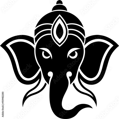 simple ganesha lineart,illustration Ganesha vector,ganesha silhouette