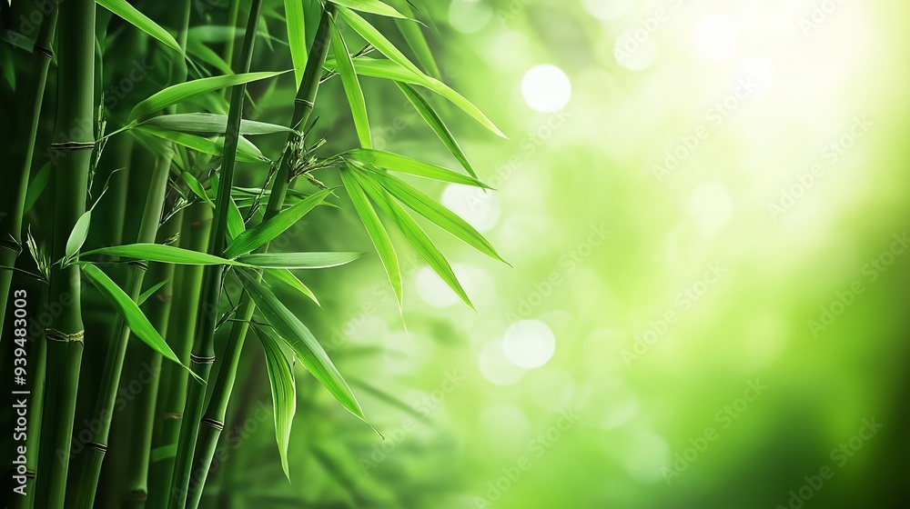 Obraz premium Bamboo trees background. Copy space.