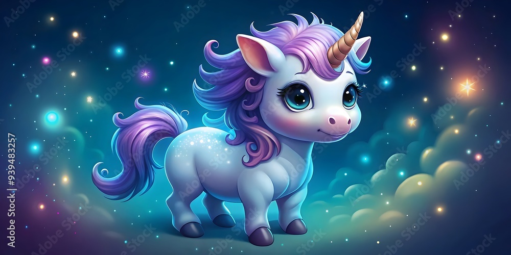 cute unicorn in an abstract 3d animated scene cute unicorn in an abstract 3d animated scene