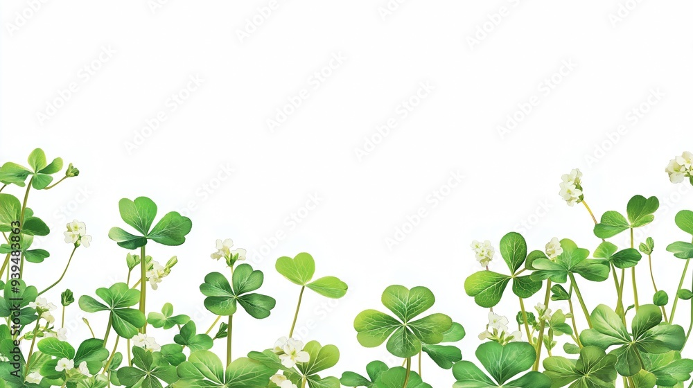 Clovers ephemera border backgrounds flower plant. Clovers ephemera border backgrounds flower plant.