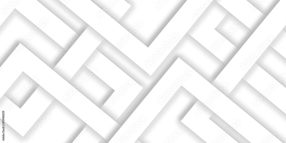 White abstract geometric background with white paper sheets soars as abstract spaces with rectangles, parallel stripes, perspective, shadows in simple strict modern material in triangle and square. White abstract geometric background with white paper sheets soars as abstract spaces with rectangles, parallel stripes, perspective, shadows in simple strict modern material in triangle and square.