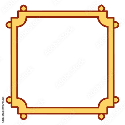 Vintage gold square frame generated Ai