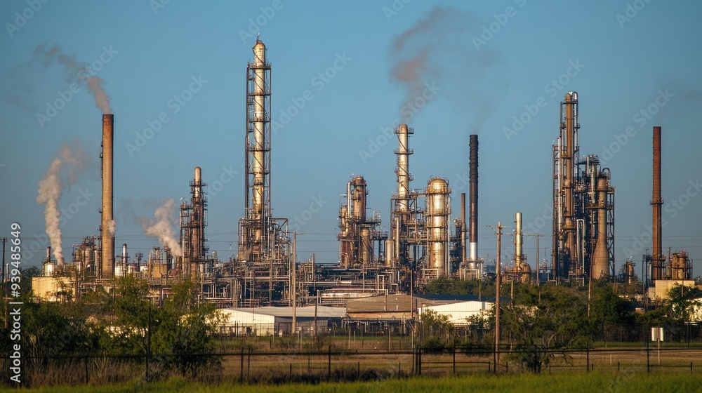 Texas Refinery: Energy Industry at Petrochemical Plant in US Texas Refinery: Energy Industry at Petrochemical Plant in US