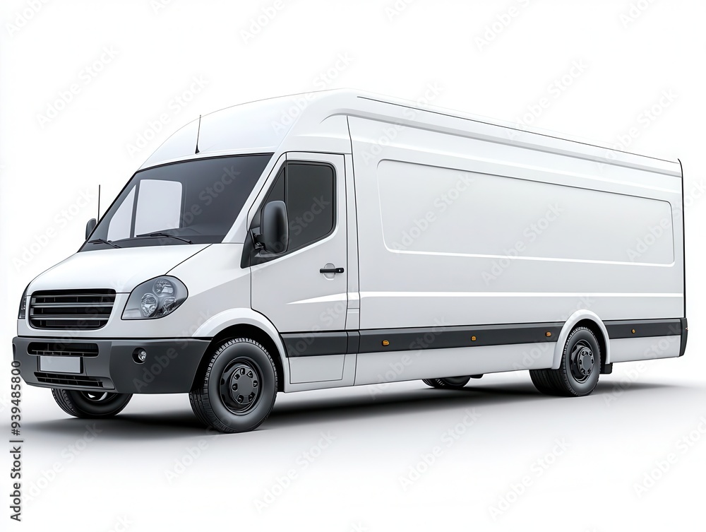 sleek white delivery van isolated on pure white background highlighting clean lines and modern design perfect for commercial and logistic concepts sleek white delivery van isolated on pure white background highlighting clean lines and modern design perfect for commercial and logistic concepts