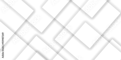 Abstract white and grey geometric overlapping square pattern background with shadow. paper texture design Abstract white background can use for design, background concept, vector illustration.	
