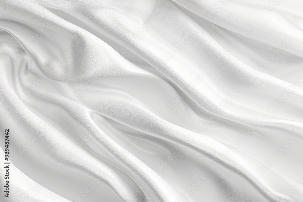 White flowing fabric with soft folds and smooth texture. Studio close-up photography. White flowing fabric with soft folds and smooth texture. Studio close-up photography.