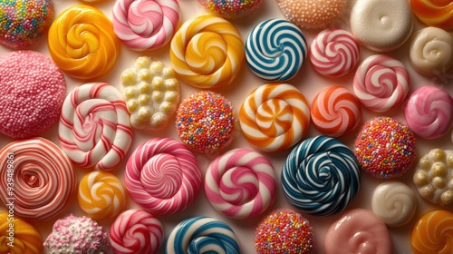 Assortment of Colorful Lollipops